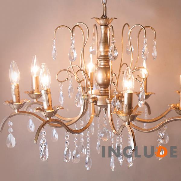 シャンデリア 吊照明 6灯 クリスタルガラス クリスタルパーツ ゴールド ブラケット シーリングライト アクリルビーズ インテリア照明 |  | 04