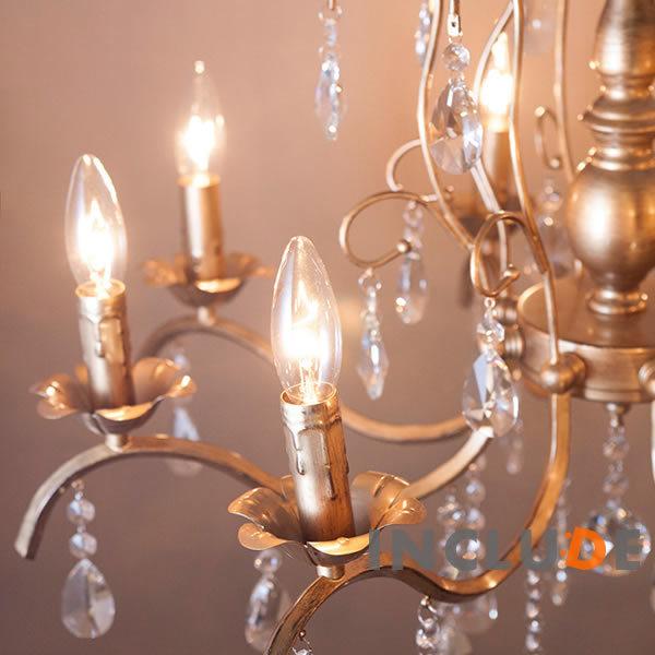 シャンデリア 吊照明 6灯 クリスタルガラス クリスタルパーツ ゴールド ブラケット シーリングライト アクリルビーズ インテリア照明 |  | 05