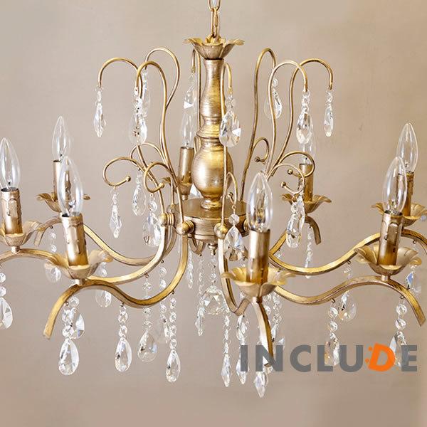 シャンデリア 吊照明 6灯 クリスタルガラス クリスタルパーツ ゴールド ブラケット シーリングライト アクリルビーズ インテリア照明 |  | 06