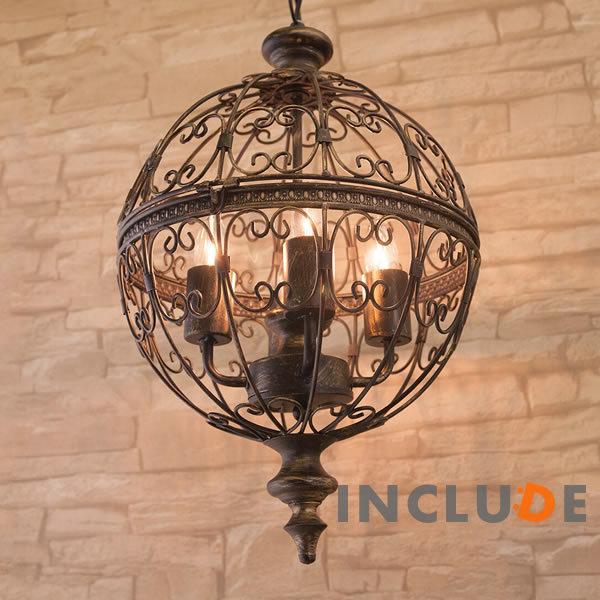 ペンダントランプ 吊照明 吊り下げ ウォールライト ウォールランプ オリエンタル アイアン アンティークブラウン 1灯 LED |  | 04