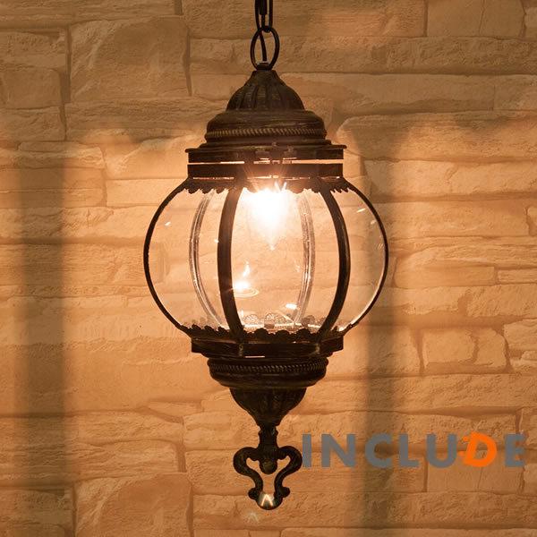 ペンダントランプ 吊照明 吊り下げ ウォールライト ウォールランプ オリエンタル アイアン アンティークブラウン 1灯 LED |  | 01