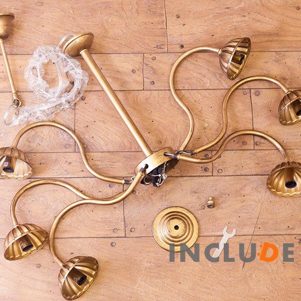 照明 6灯 ウォールライト ウォールランプ ブラケット シャンデリア ゴールド クリスタル シーリングライト アクリルビーズ インテリア照明 天井照明 |  | 06