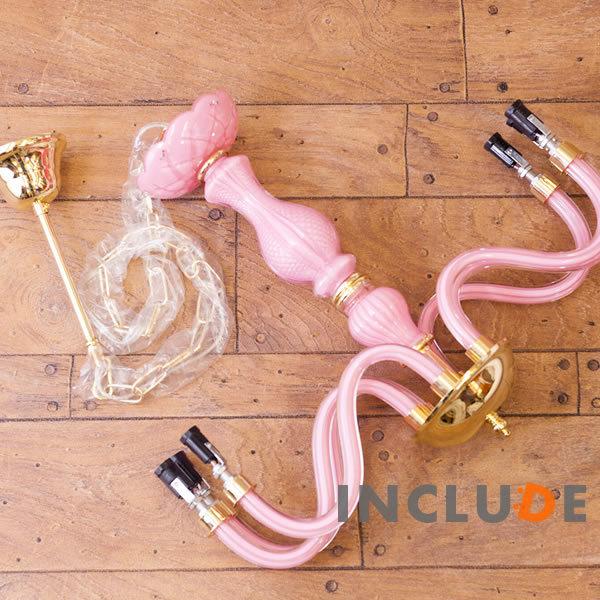 ピンクガラス 照明 6灯 ウォールライト ウォールランプ ブラケット シャンデリア クリスタルガラス シーリングライト アクリルビーズ |  | 07