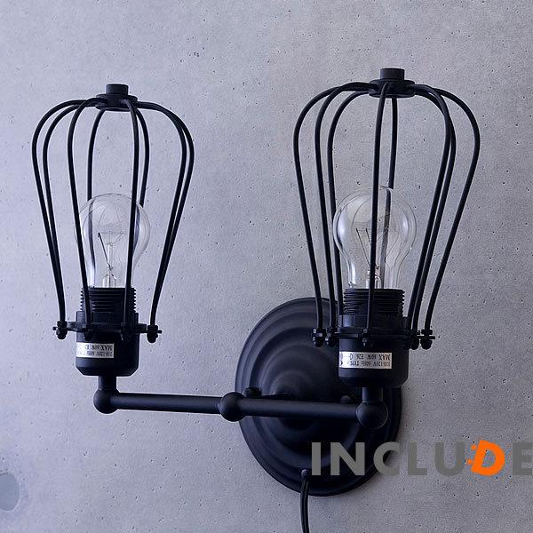 アイアン 真鍮 ガラス ブラケット 壁照明 2灯 LED ウォールライト ウォールランプ レトロ シーリングライト ヴィンテージ |  | 01