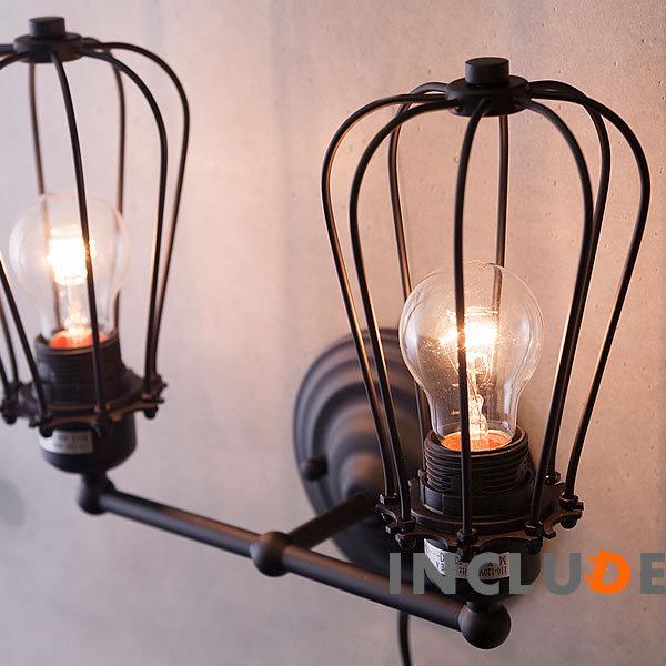 アイアン 真鍮 ガラス ブラケット 壁照明 2灯 LED ウォールライト ウォールランプ レトロ シーリングライト ヴィンテージ |  | 02