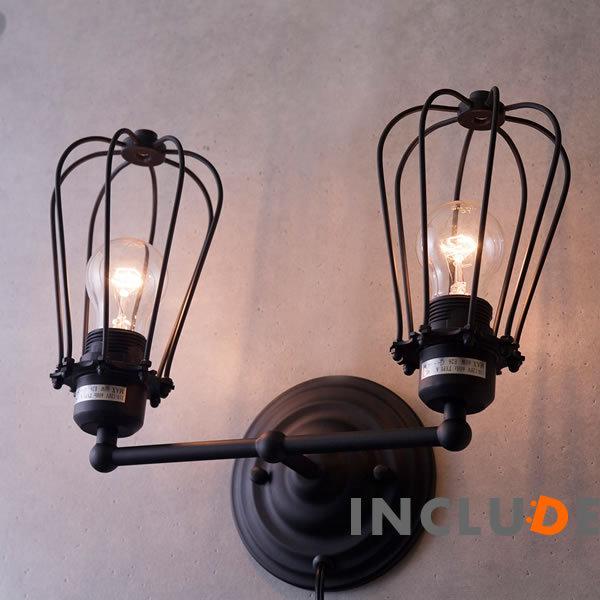 アイアン 真鍮 ガラス ブラケット 壁照明 2灯 LED ウォールライト ウォールランプ レトロ シーリングライト ヴィンテージ |  | 03