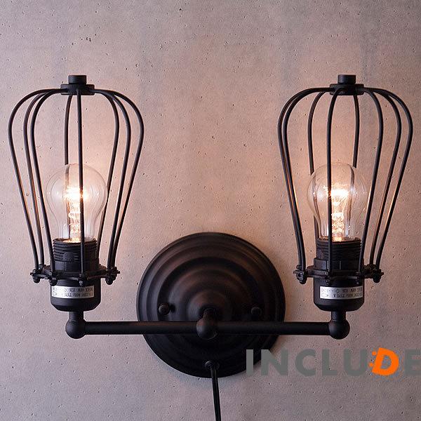 アイアン 真鍮 ガラス ブラケット 壁照明 2灯 LED ウォールライト ウォールランプ レトロ シーリングライト ヴィンテージ |  | 04