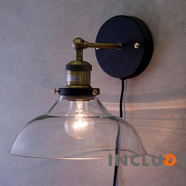 アイアン 真鍮 ガラス ブラケット ウォールライト 壁照明 1灯 LED ウォールランプ レトロ シーリングライト ヴィンテージ |  | 01