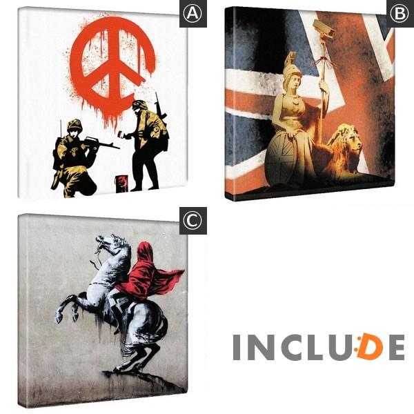 日本正規ライセンス アートパネル バンクシー CND Soldiers 核軍縮運動 ピースマーク アーミー イギリス ユニオンジャック ナポレオン Banksy |  | 04