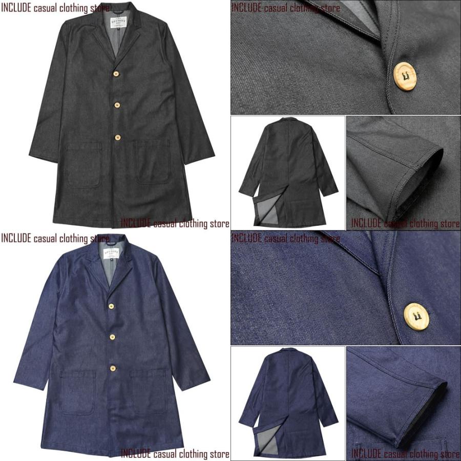 送料無料 ショップコート スプリングコート デニムコート ロングコート アウター チェスターコート 春コート メンズ |  | 04