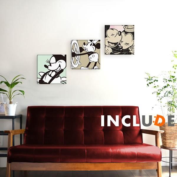 アートパネル ミニー ミッキー 舵 ラダー ミッキー&ミニー 仲良し モノクロ | 