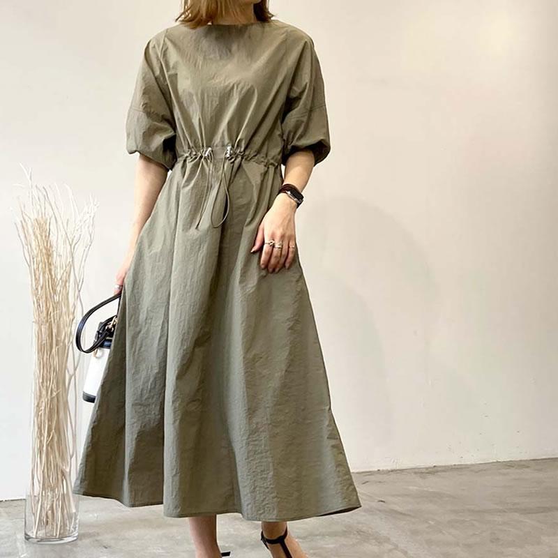 ウエスト部分のドロスト仕様がポイント ランタンスリーブワンピース |  | 02