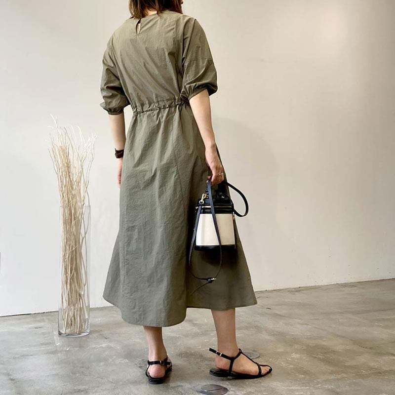 ウエスト部分のドロスト仕様がポイント ランタンスリーブワンピース |  | 03