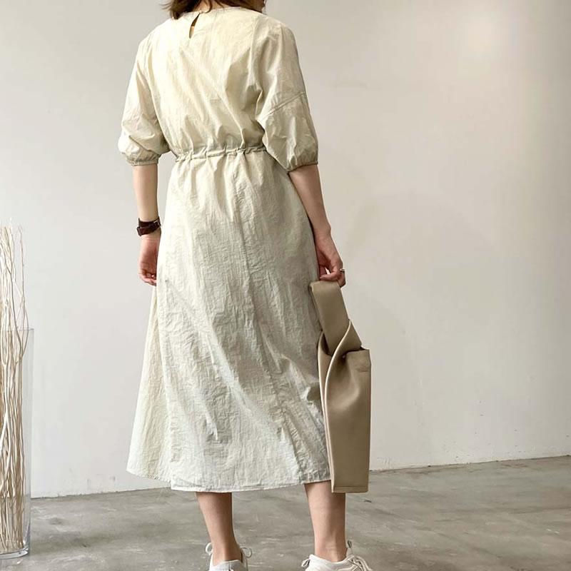 ウエスト部分のドロスト仕様がポイント ランタンスリーブワンピース |  | 05