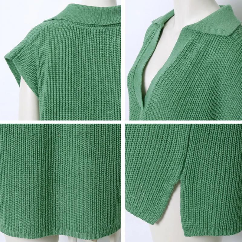 顔周りがすっきり見えるスキッパー 襟付きニットビックベスト |  | 09