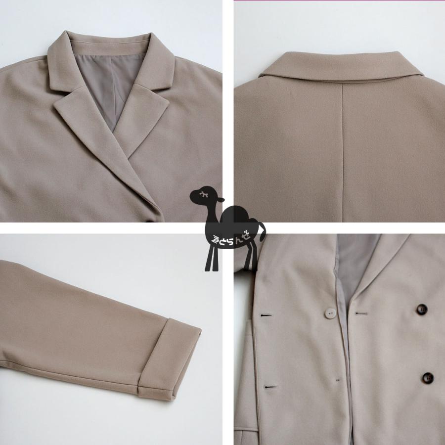 ダブルボタンのテーラードジャケット コート ゆるっとしたシルエットが魅力 |  | 18