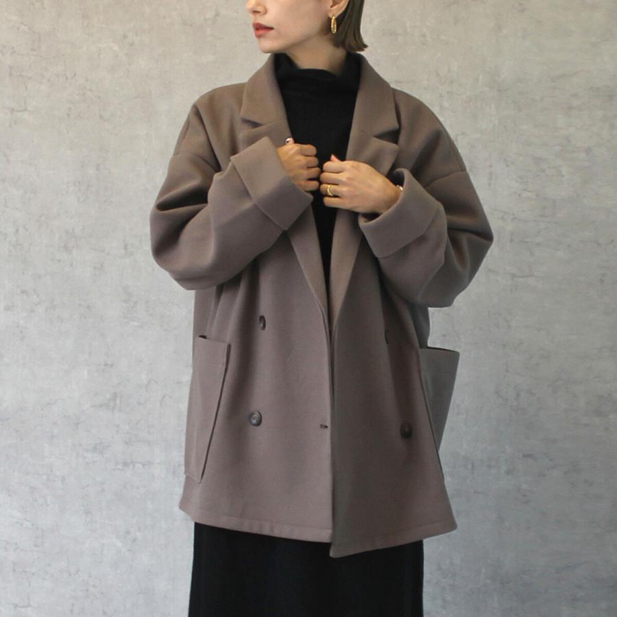 ダブルボタンのテーラードジャケット コート ゆるっとしたシルエットが魅力 |  | 01