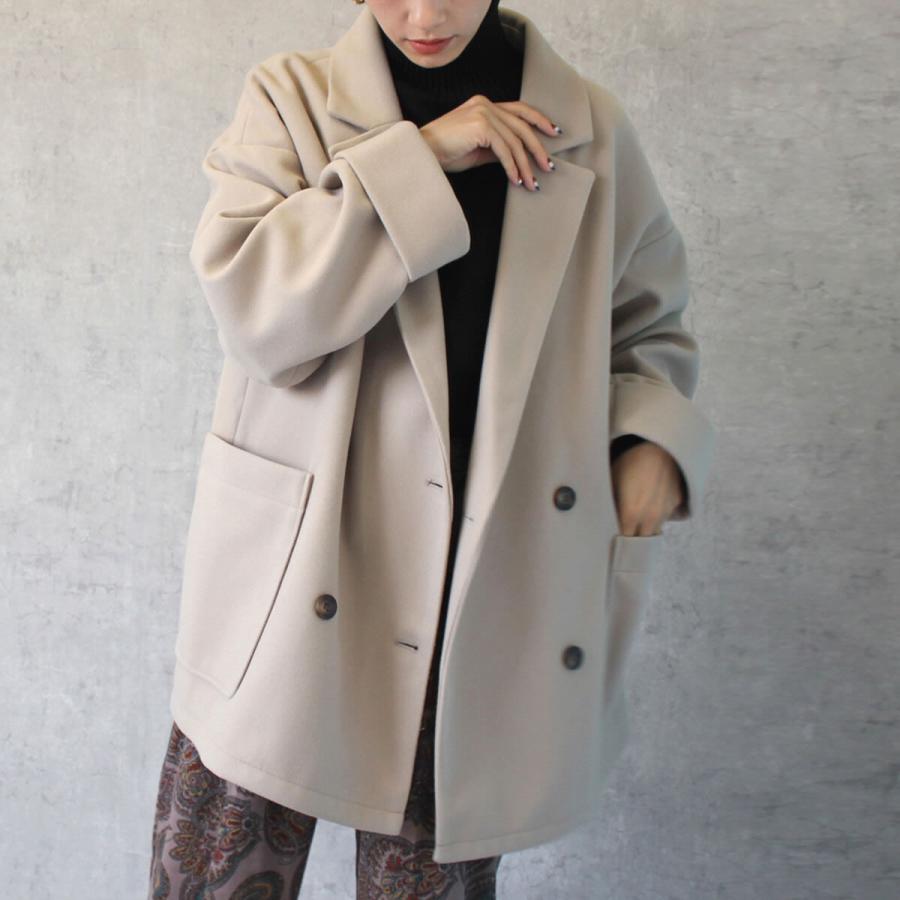 ダブルボタンのテーラードジャケット コート ゆるっとしたシルエットが魅力 |  | 06