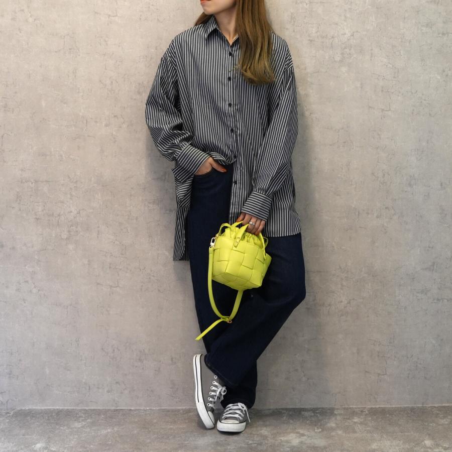 ゆったりシルエットの袖開きストライプ長袖シャツ 2way ブラウス トップス |  | 12