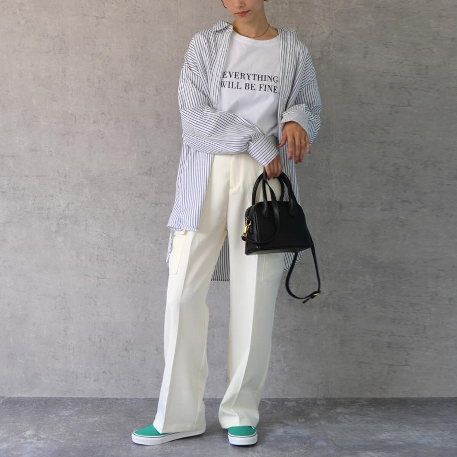 ゆったりシルエットの袖開きストライプ長袖シャツ 2way ブラウス トップス |  | 02