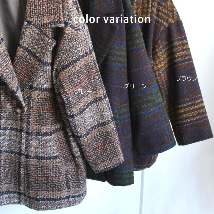 落ち着いたトーンにポイントカラーがあしらわれたリングチェックダブルジャケット |  | 14