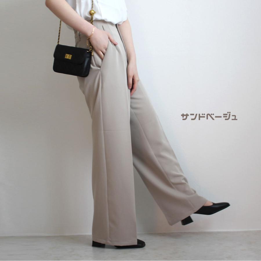 落ち感のあるストレートシルエット ハイウエストデザイン ワイドロングパンツ |  | 05