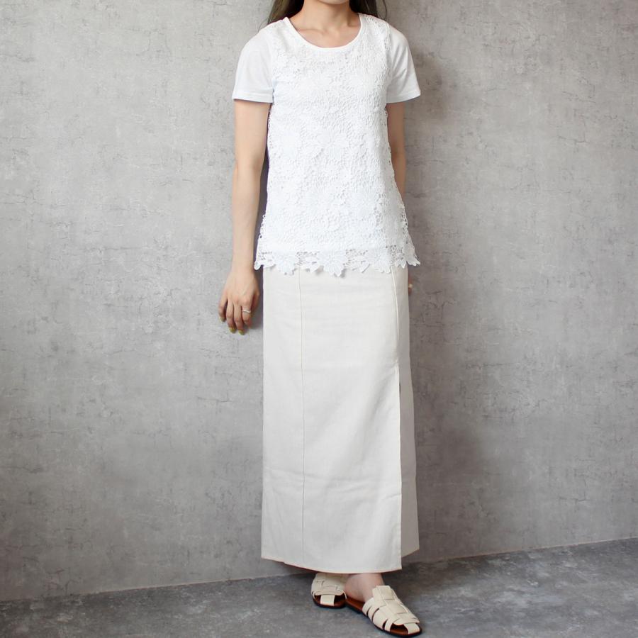 大き目の花柄レースで奇麗と可愛さの両方を欲張った前身レースTシャツ |  | 03