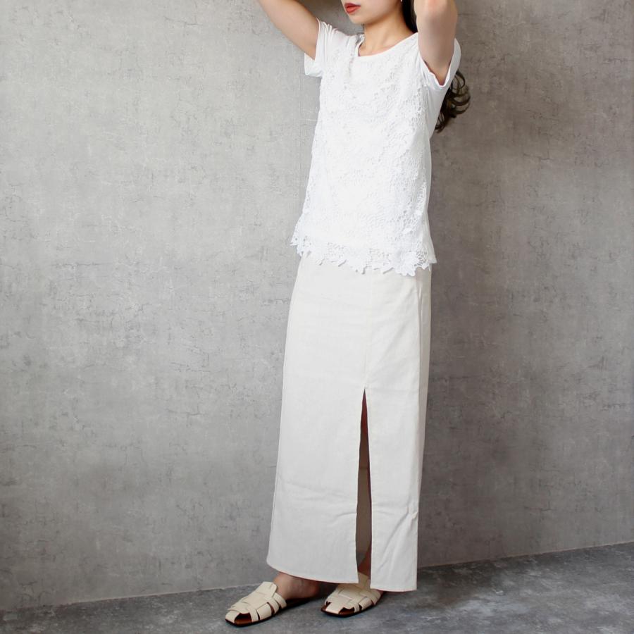 大き目の花柄レースで奇麗と可愛さの両方を欲張った前身レースTシャツ |  | 04