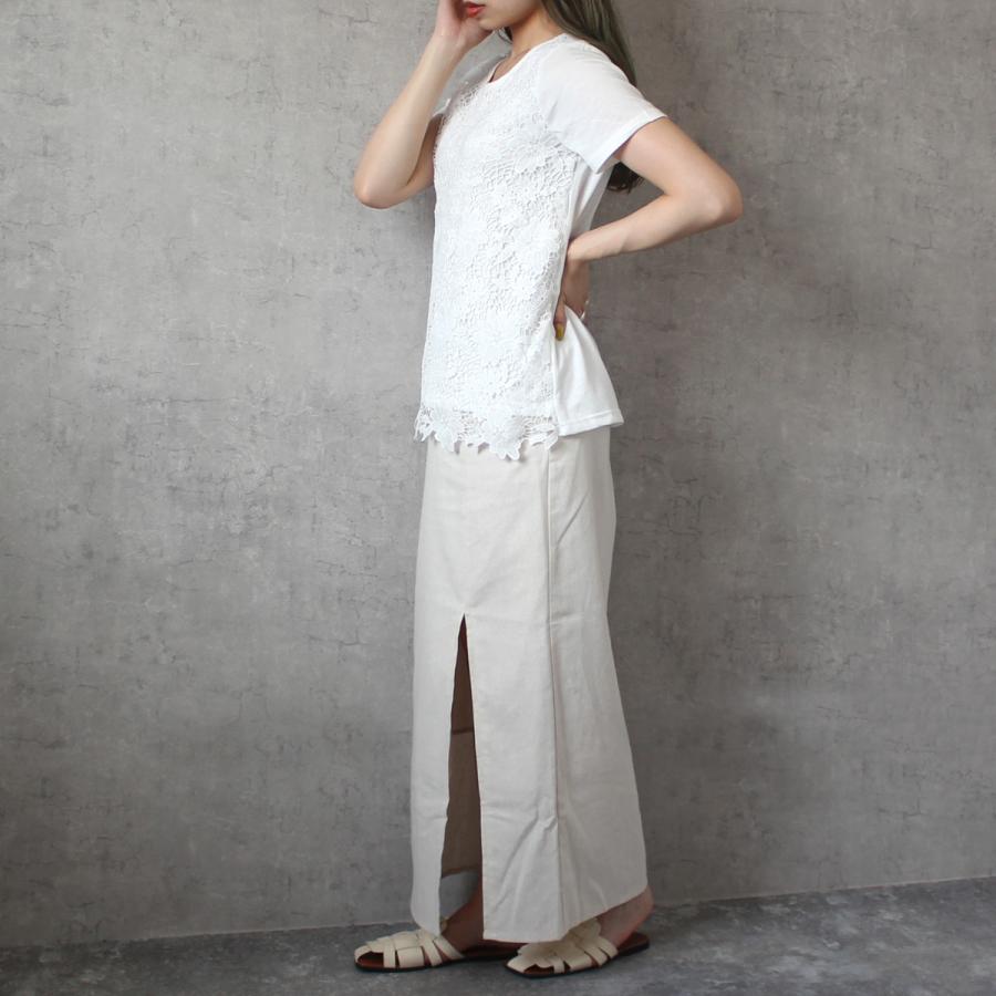 大き目の花柄レースで奇麗と可愛さの両方を欲張った前身レースTシャツ |  | 05