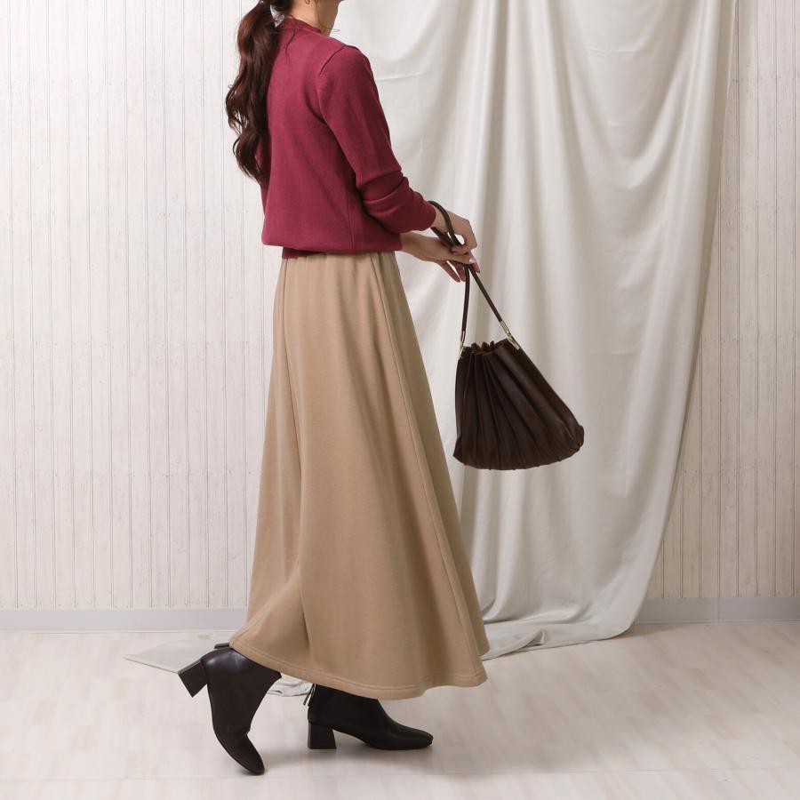 肌にうるおいを与えるアルガンオイル加工でしっとりなめらか裏シャギーロングスカート |  | 13