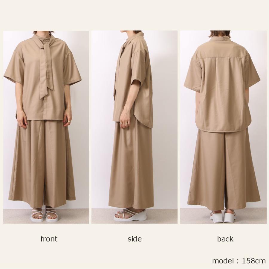 取り外し可能なボウタイ付き 異なる表情を楽しめる2WAY バンドカラーブラウス |  | 13