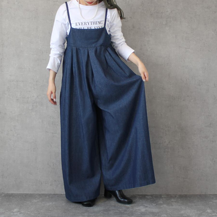 2022秋 ウェストのたっぷりギャザーでスカートに見えるキャミワイドサロペットパンツ |  | 13