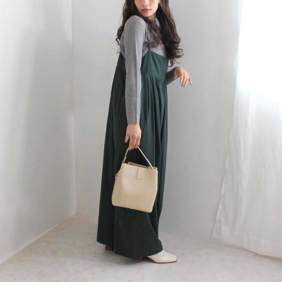 2022秋 ウェストのたっぷりギャザーでスカートに見えるキャミワイドサロペットパンツ |  | 01