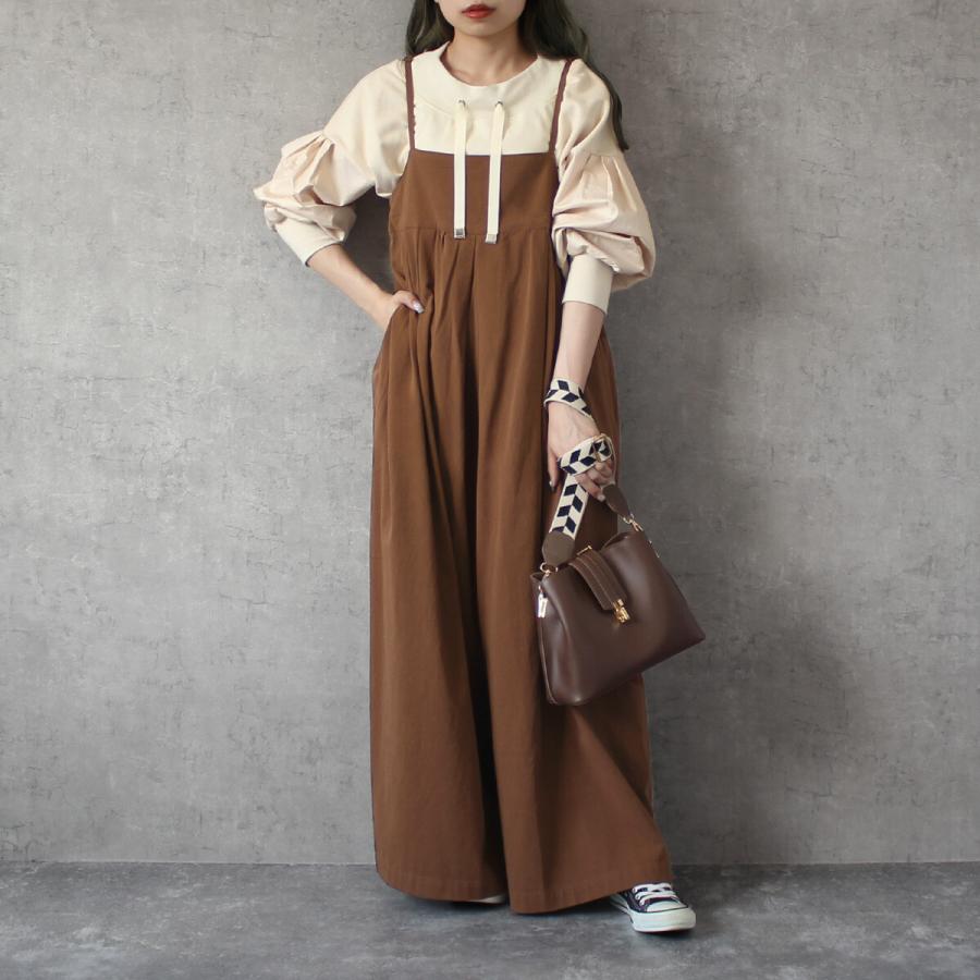 2022秋 ウェストのたっぷりギャザーでスカートに見えるキャミワイドサロペットパンツ |  | 06