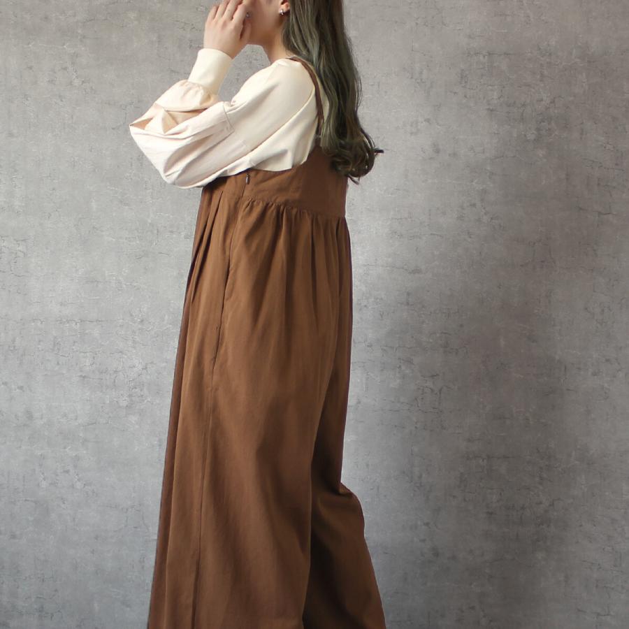 2022秋 ウェストのたっぷりギャザーでスカートに見えるキャミワイドサロペットパンツ |  | 07