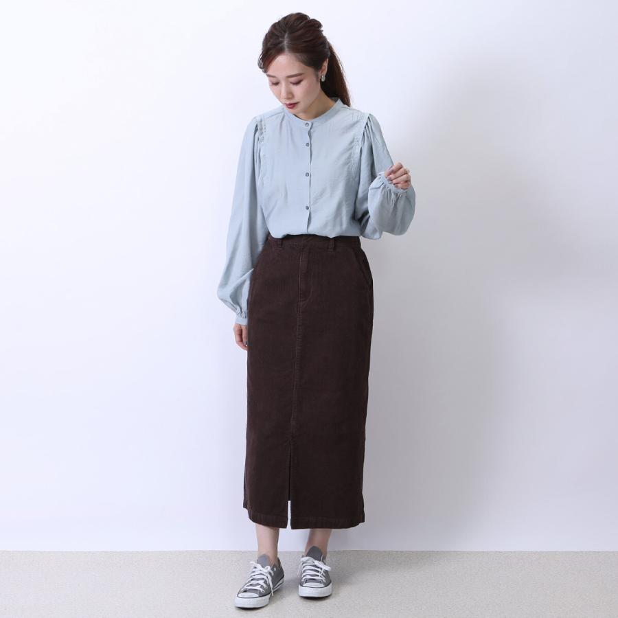 季節感をアップさせるコーデュロイ素材を使用した細見えIラインシルエットのロングスカート |  | 10