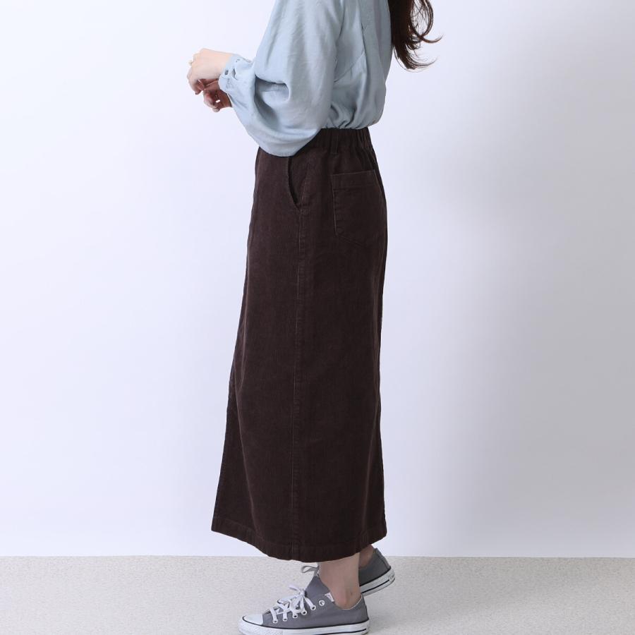 季節感をアップさせるコーデュロイ素材を使用した細見えIラインシルエットのロングスカート |  | 12