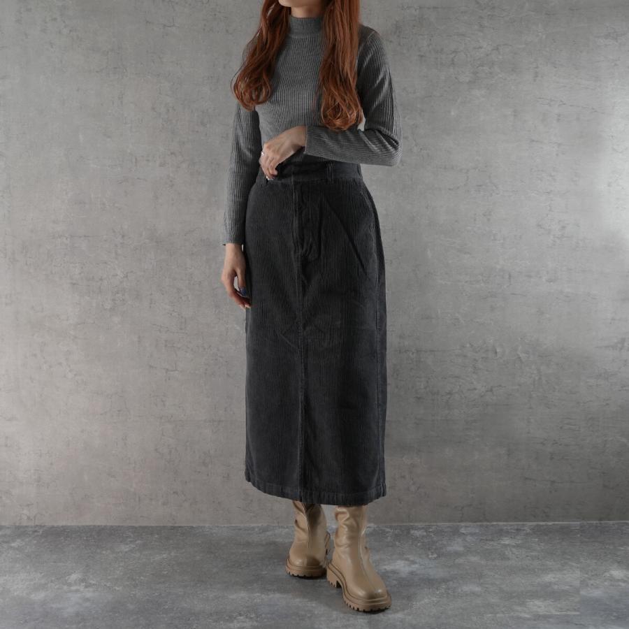 季節感をアップさせるコーデュロイ素材を使用した細見えIラインシルエットのロングスカート |  | 01