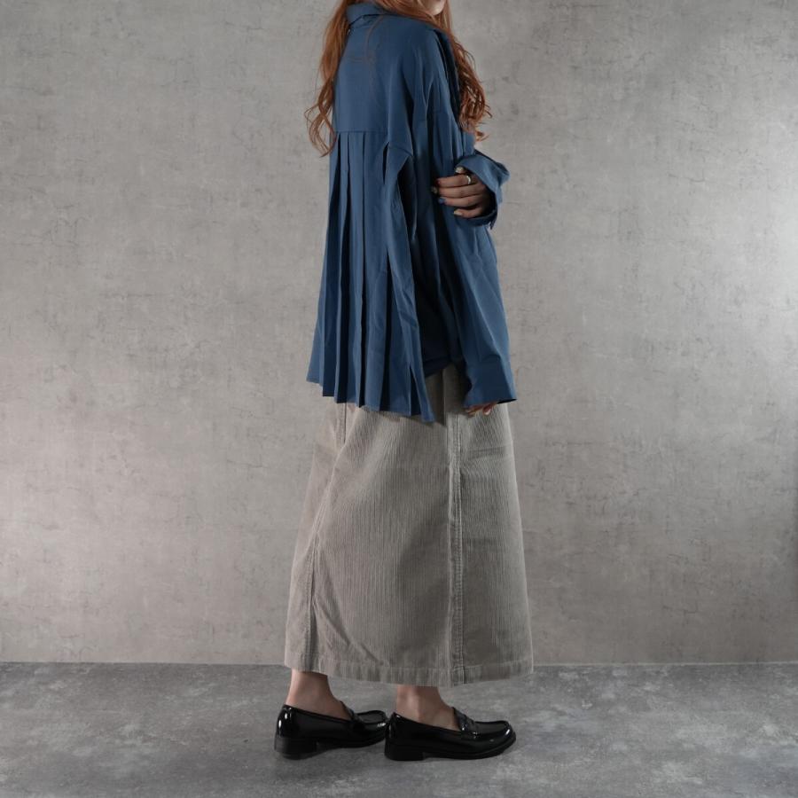 季節感をアップさせるコーデュロイ素材を使用した細見えIラインシルエットのロングスカート |  | 05