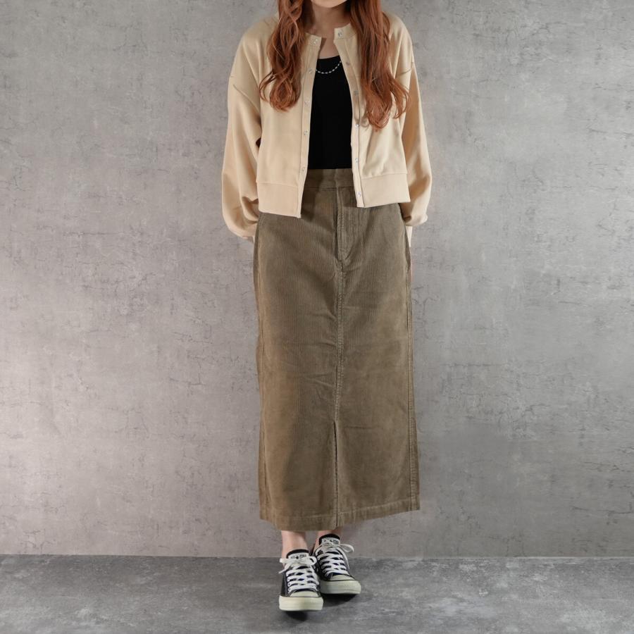 季節感をアップさせるコーデュロイ素材を使用した細見えIラインシルエットのロングスカート |  | 07