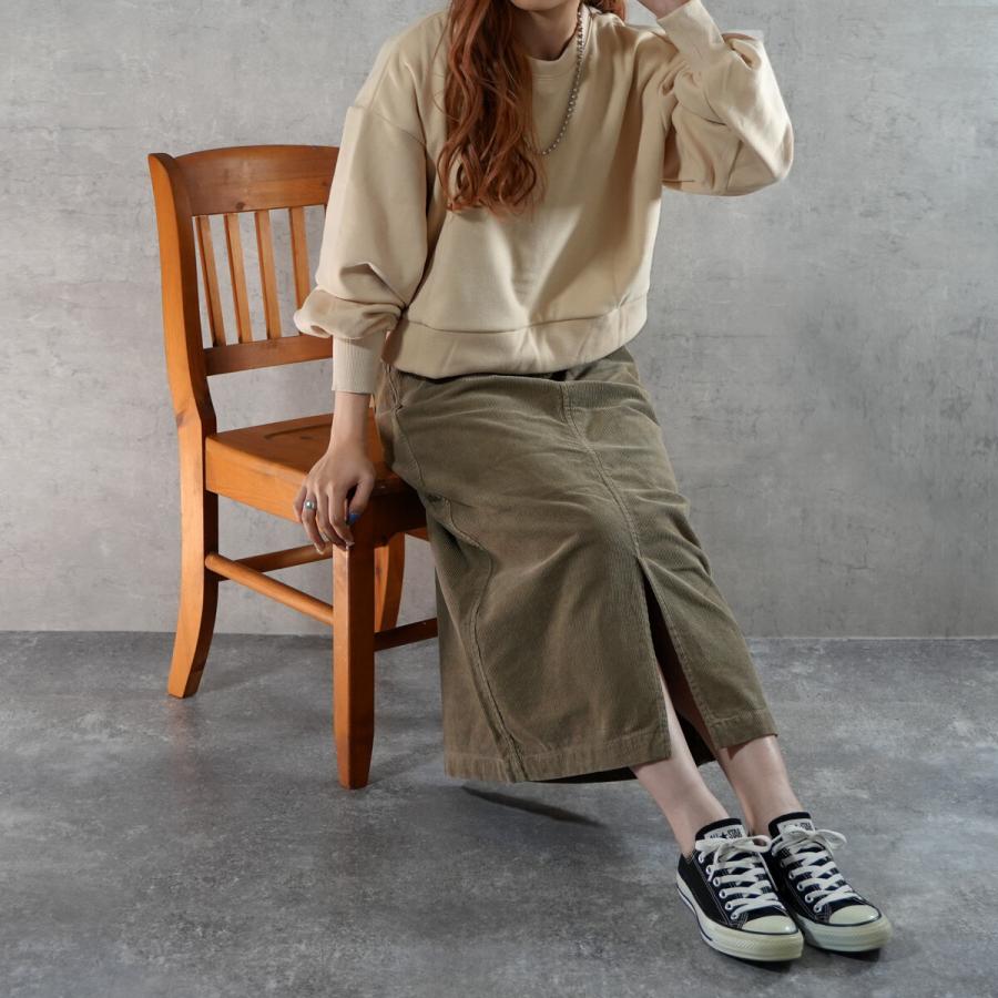 季節感をアップさせるコーデュロイ素材を使用した細見えIラインシルエットのロングスカート |  | 09