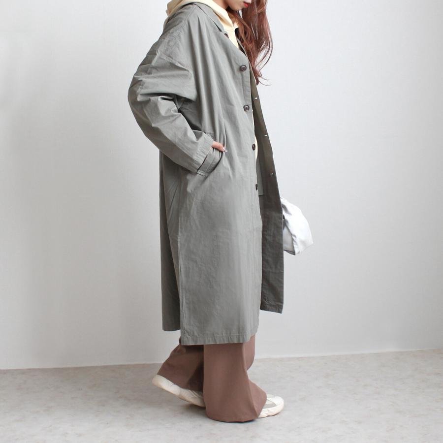 ロングコート ステンカラーコート ワッシャー加工による立体感のあるしわ感が味のある雰囲気 |  | 03
