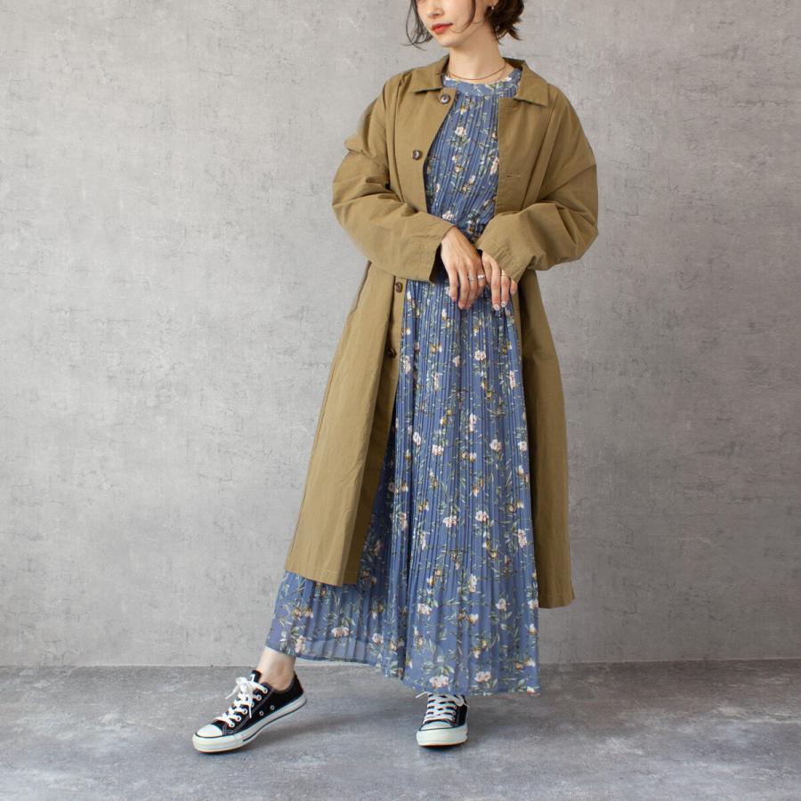 ロングコート ステンカラーコート ワッシャー加工による立体感のあるしわ感が味のある雰囲気 |  | 05