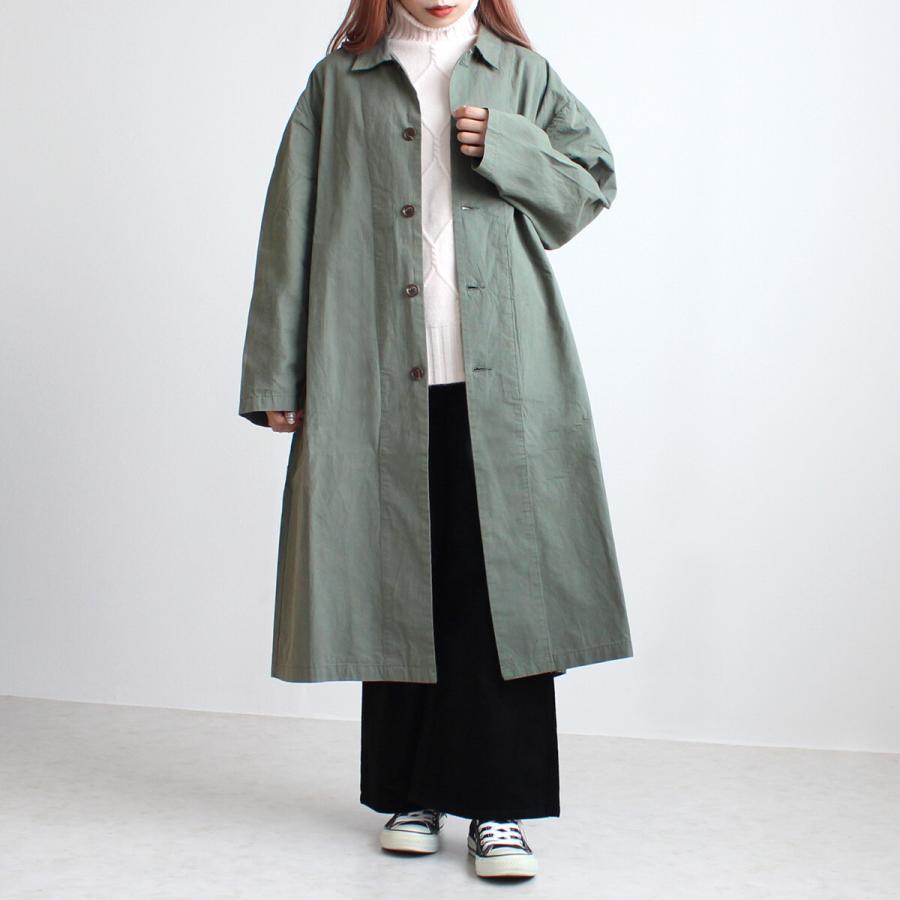 ロングコート ステンカラーコート ワッシャー加工による立体感のあるしわ感が味のある雰囲気 |  | 07