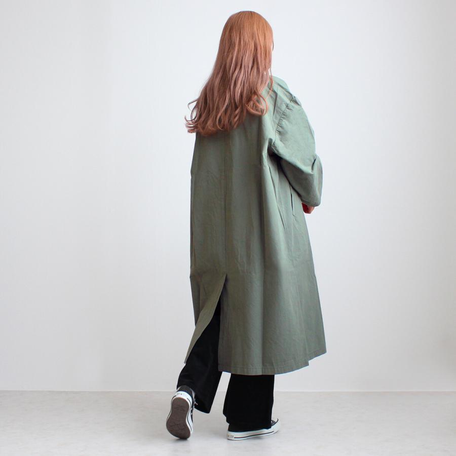 ロングコート ステンカラーコート ワッシャー加工による立体感のあるしわ感が味のある雰囲気 |  | 09
