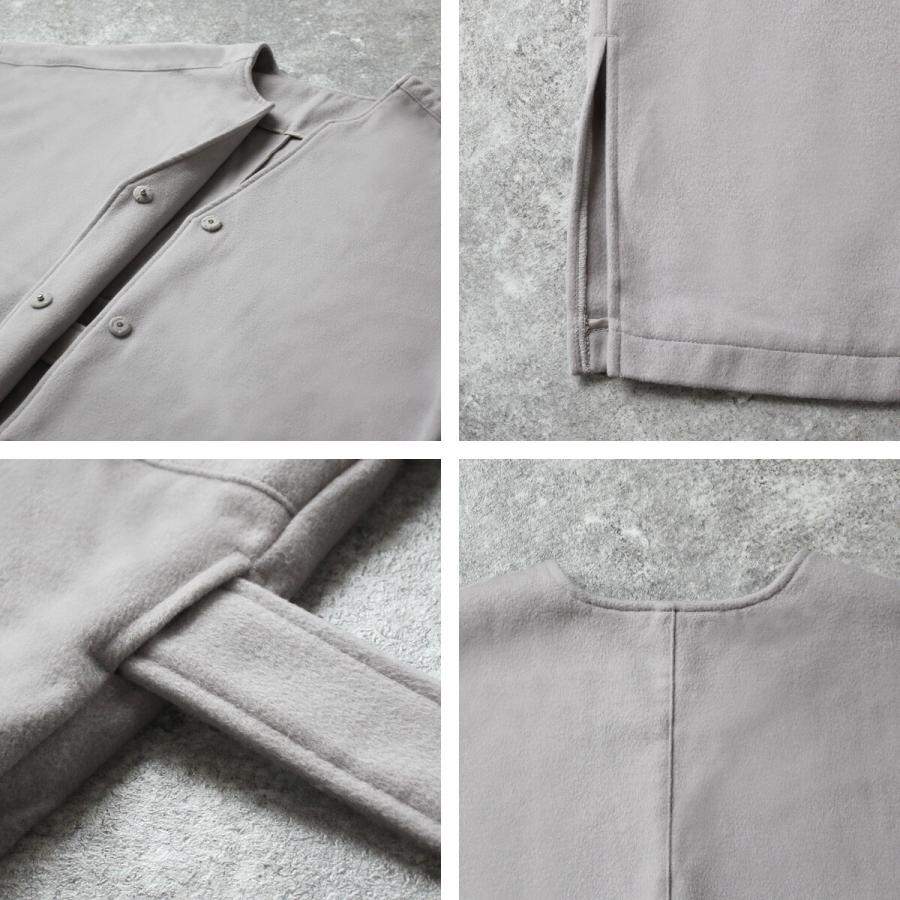 飽きのこないシンプルなデザインで肌触りの良いライトメルトンロングコート |  | 13