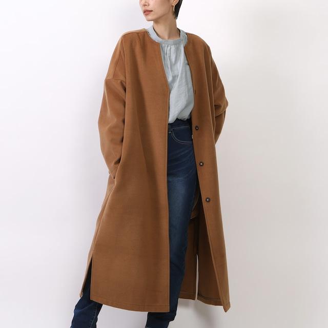 飽きのこないシンプルなデザインで肌触りの良いライトメルトンロングコート |  | 04