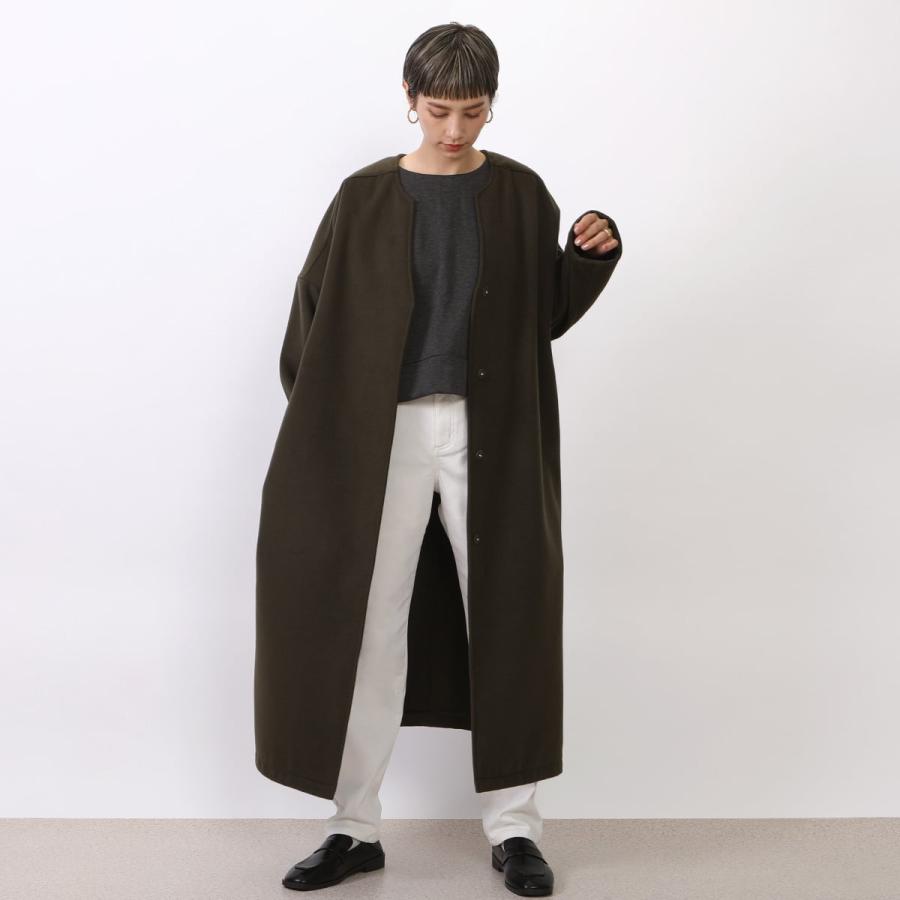 飽きのこないシンプルなデザインで肌触りの良いライトメルトンロングコート |  | 05
