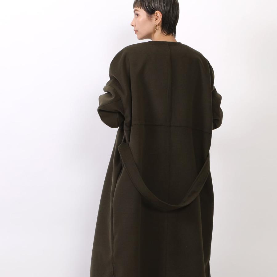 飽きのこないシンプルなデザインで肌触りの良いライトメルトンロングコート |  | 06