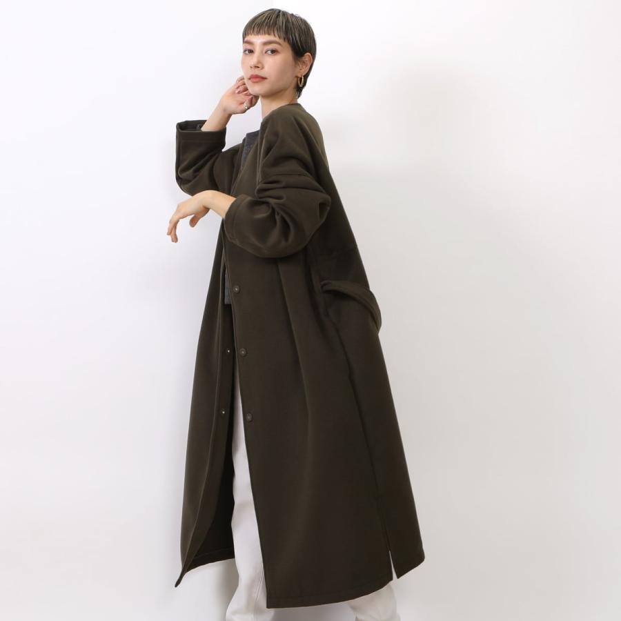 飽きのこないシンプルなデザインで肌触りの良いライトメルトンロングコート |  | 07